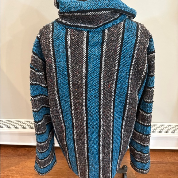 Mexican Baja Blue and Black hoodie - Picture 3 of 5
